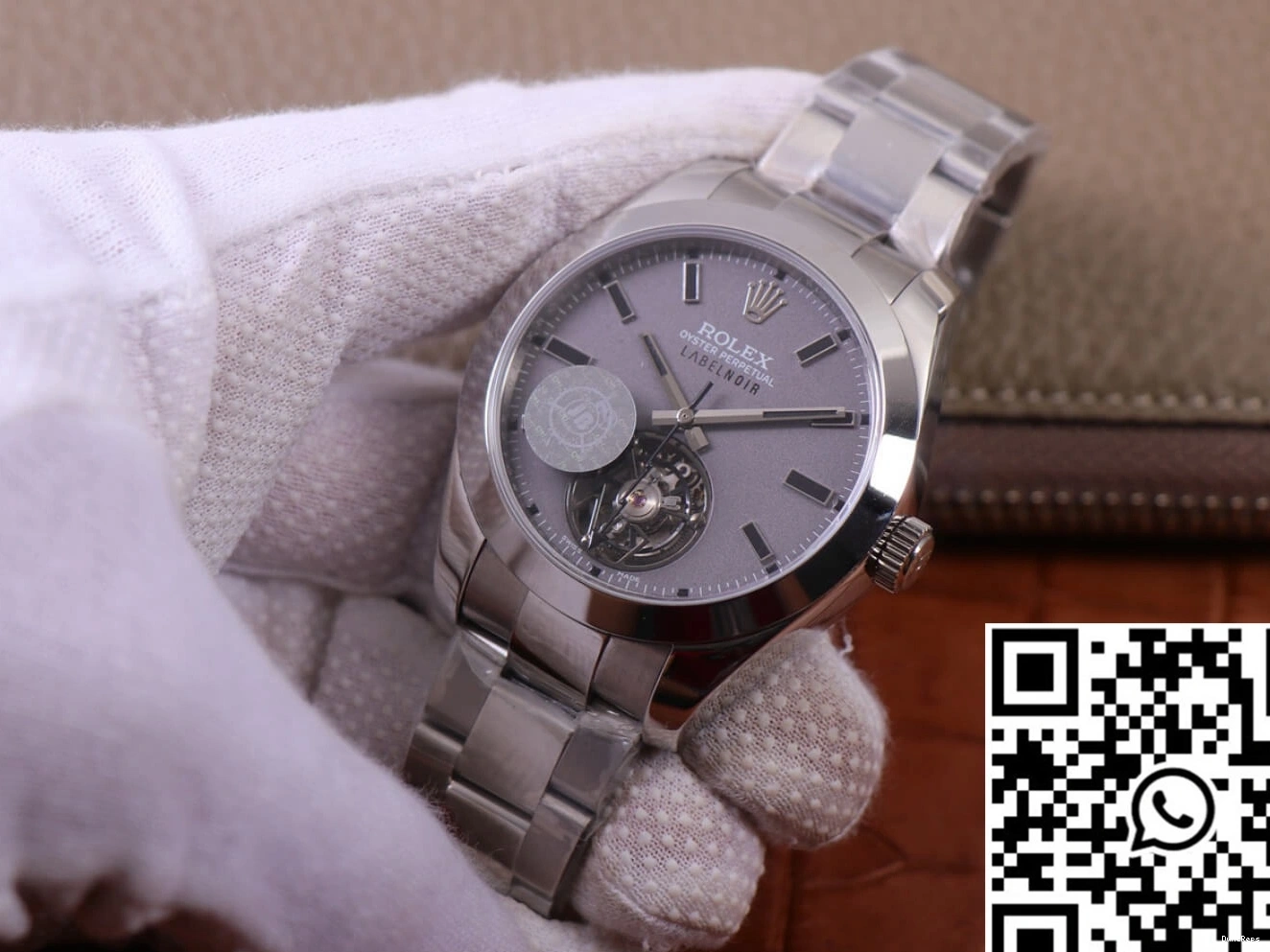 Silver Replica Design Factory 116400 Base LNT01HS-001 Rolex Milgauss JB case watch Noir Label 0402